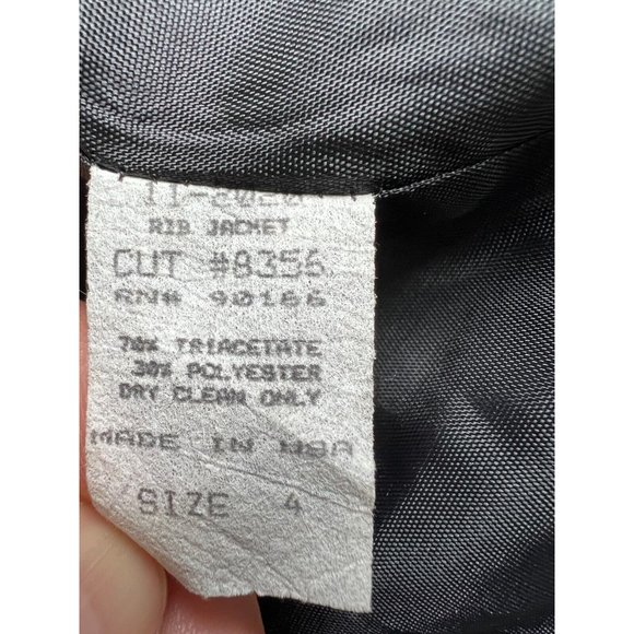 Alex Garfield Garfield & Mark black Rib Jacket Blazer zipper Women Size 4 - Picture 4 of 7